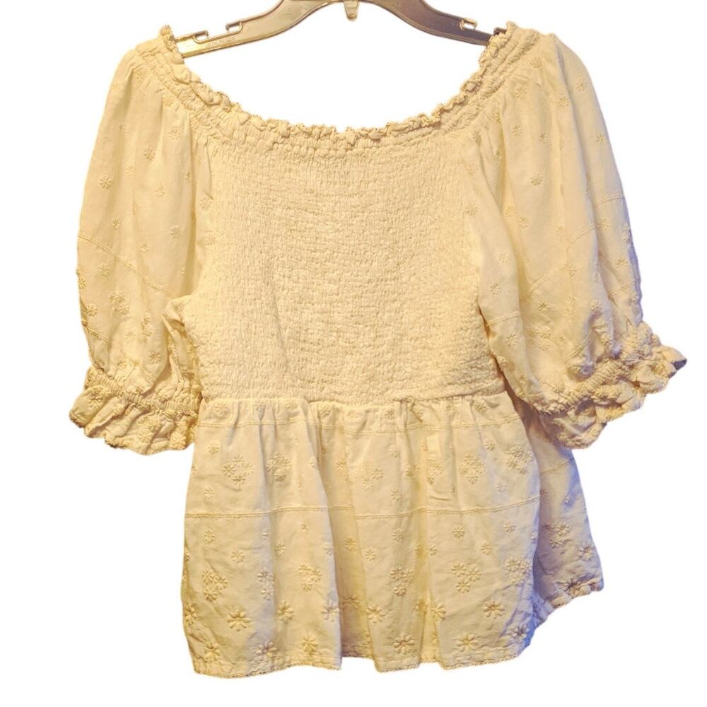 Old Navy Cottagcore floral embroidered coquette blouse size medium - Picture 2 of 4